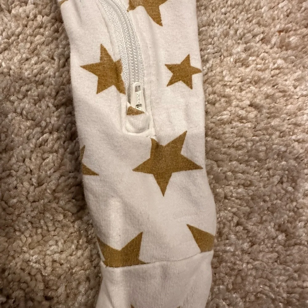 Designer- Angel Dear White and Gold Star Kids Footie